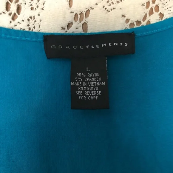 GRACE ELEMENTS TURQUOISE SCOOP NECK SLEEVELESS TOP - Picture 4 of 5